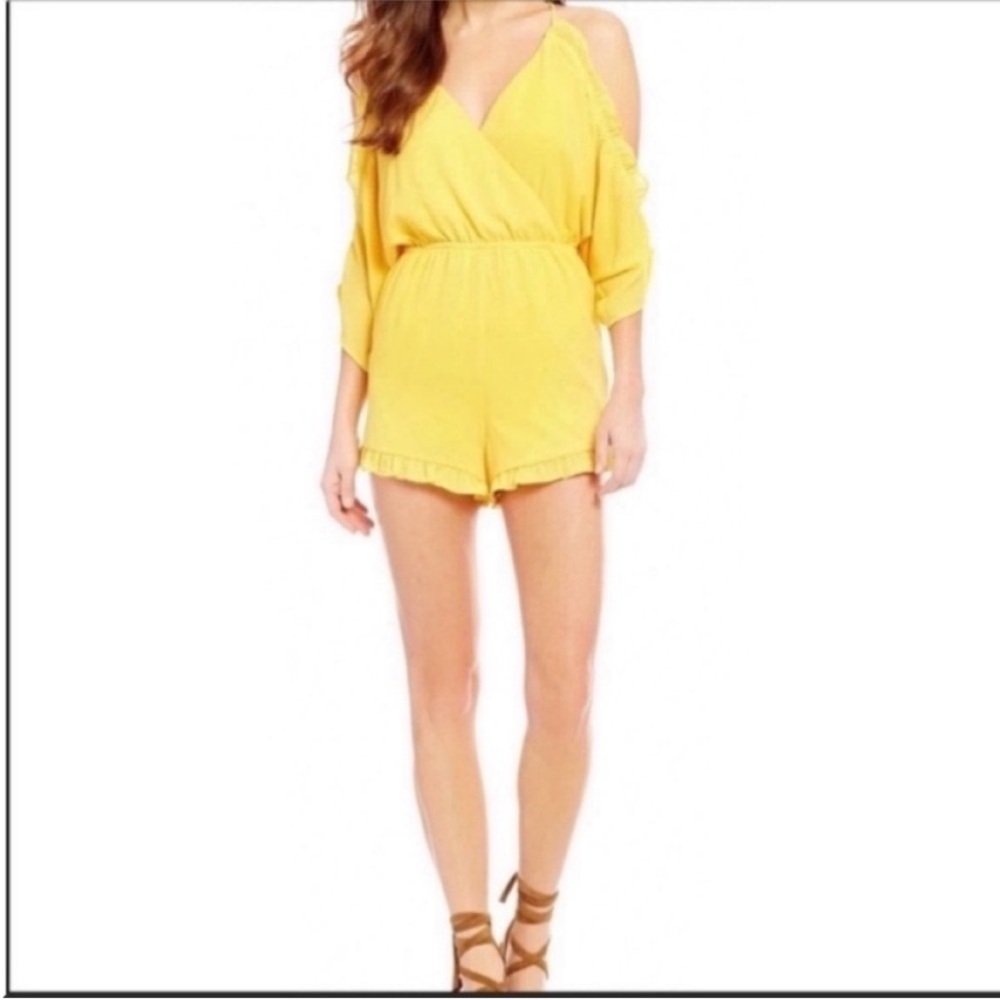 Gianni Bini Yellow Off-Shoulder Romper
